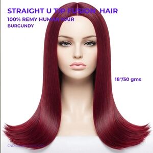 18" U Tip Hair Extensions 50g Burgundy Straight